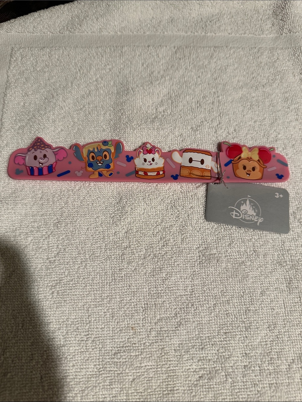 DisneyParks Exclusive Munchlings Stitch,Minnie,Baymax,Marie Pink Snap Bracelet